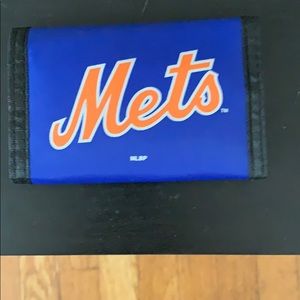 New Mets Nylon Elastic Trifold Wallet
